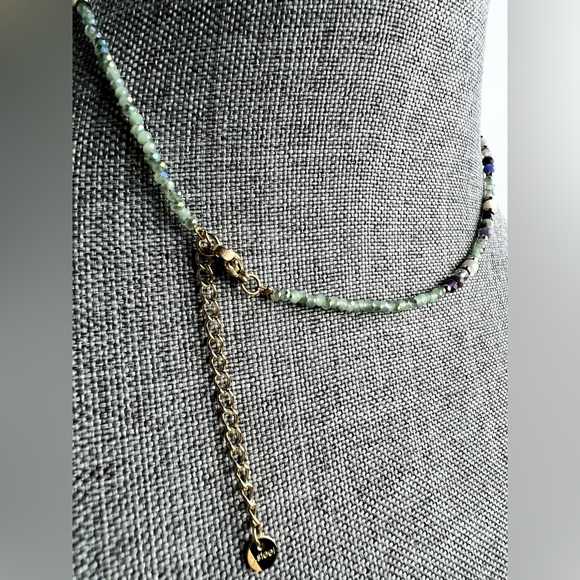 SOLD Bead Necklace Faux Shell Pendant Charm Beach Jewelry seashell beaded neckla - Picture 5 of 15